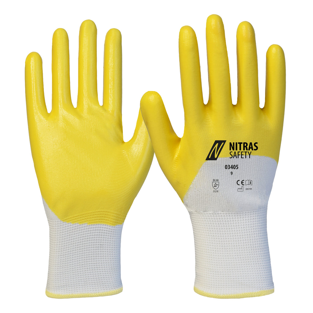 Nitras 03405 Gants protecteurs en nitrile enrobés 3/4