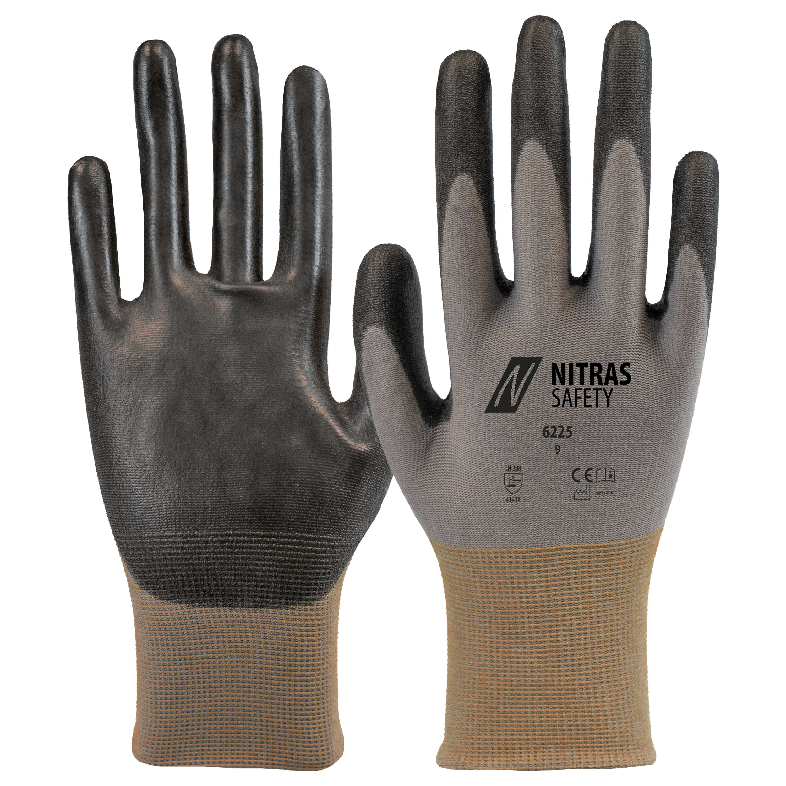 Gants de montage NITRAS, gris/noir, EN 388, OEKO-TEX