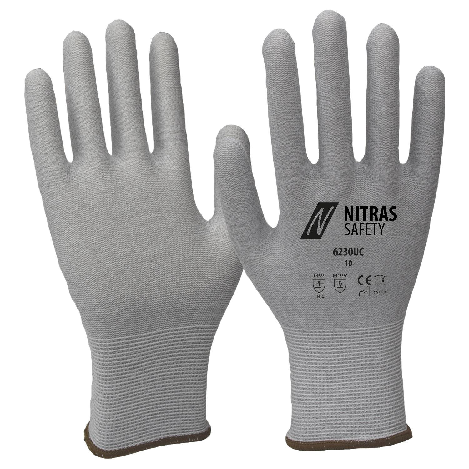 Gants antistatiques NITRAS, gris, EN 388, EN 16350
