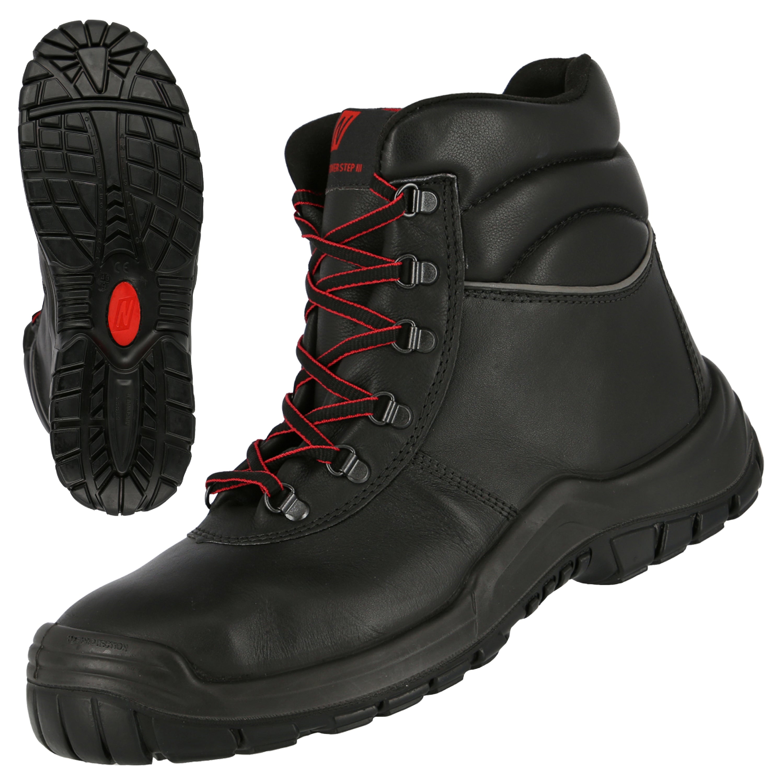 Bottes de s?curit? NITRAS POWER STEP MID+, S3 CI HI HRO, hautes, noir, EN ISO 20345, r?gle DGUV 112-191