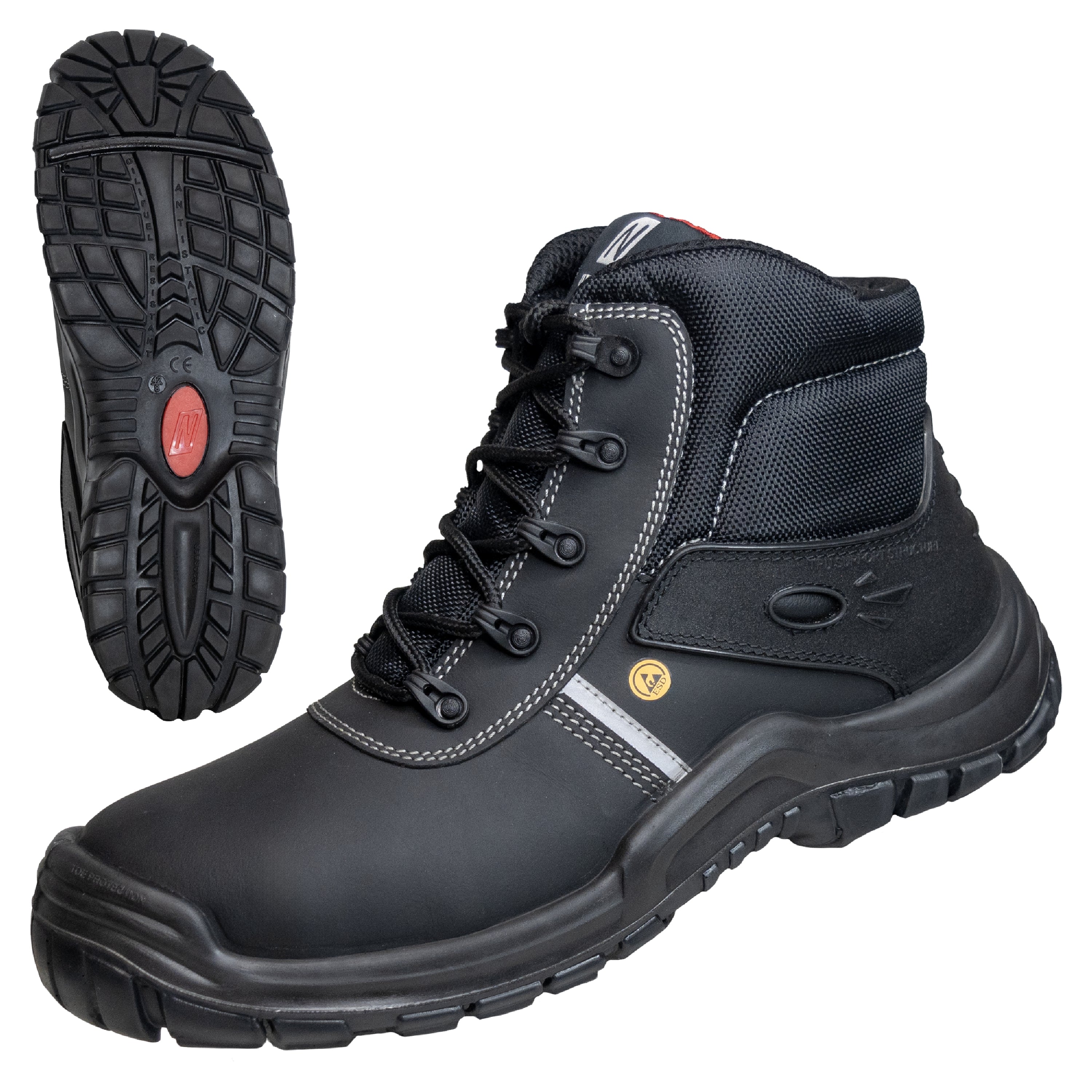 Chaussures de s?curit? NITRAS UTILITY STEP MID, S3L CI FO SR, noir, EN ISO 20345, EN IEC 61340-4-3, r?gle DGUV 112-191