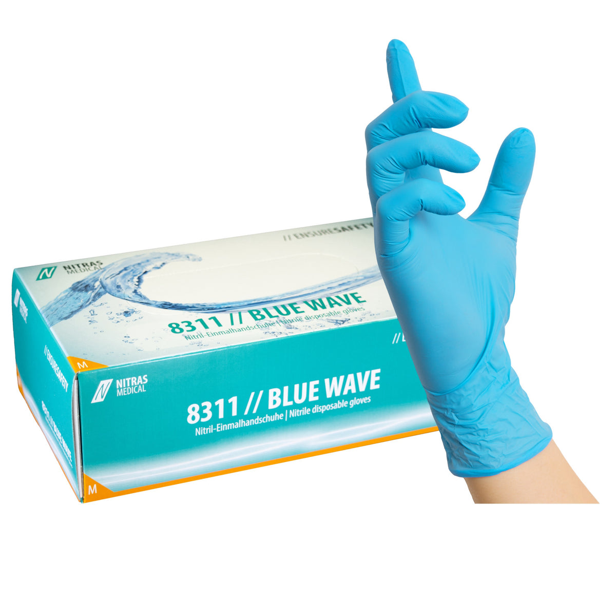 NITRAS BLACK WAVE, gants jetables en nitrile, noirs, boîte pour 100 pièces