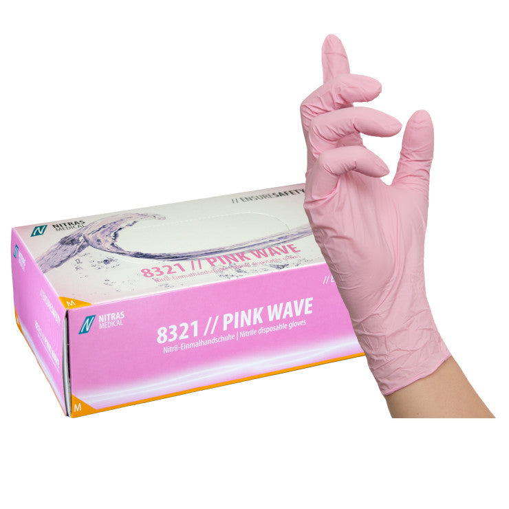 NITRAS BLACK WAVE, gants jetables en nitrile, noirs, boîte pour 100 pièces