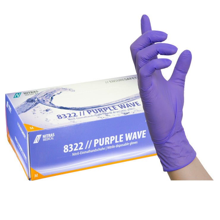 NITRAS BLACK WAVE, gants jetables en nitrile, noirs, boîte pour 100 pièces