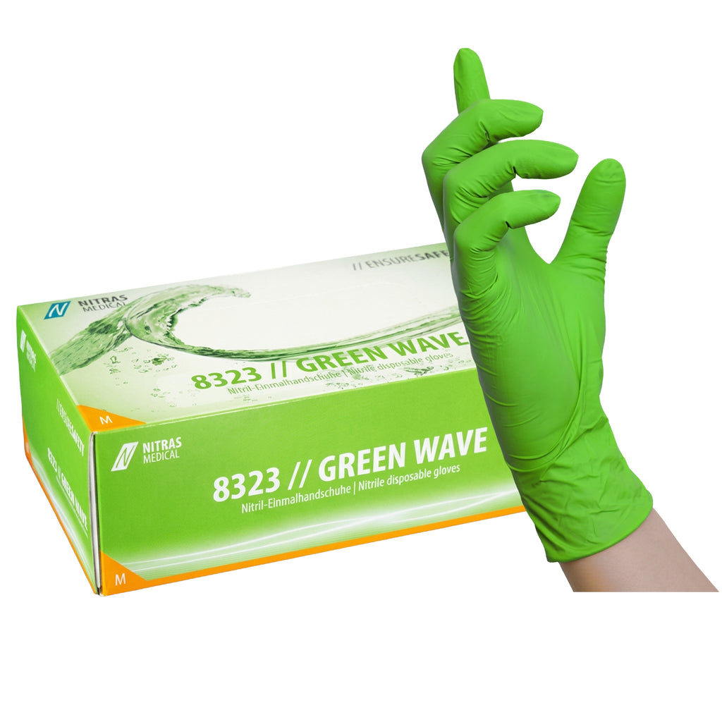 NITRAS BLACK WAVE, gants jetables en nitrile, noirs, boîte pour 100 pièces