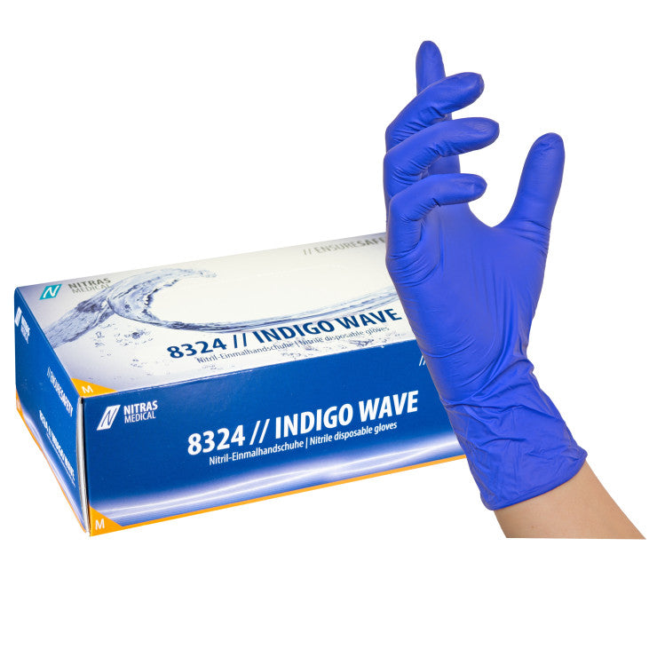 NITRAS BLACK WAVE, gants jetables en nitrile, noirs, boîte pour 100 pièces