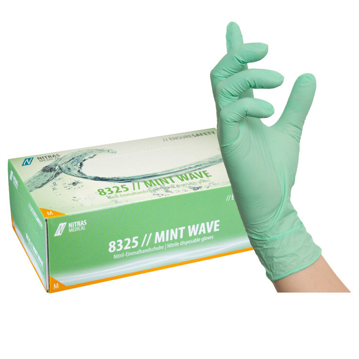 NITRAS BLACK WAVE, gants jetables en nitrile, noirs, boîte pour 100 pièces