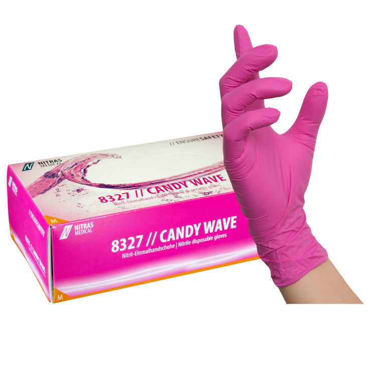 NITRAS BLACK WAVE, gants jetables en nitrile, noirs, boîte pour 100 pièces