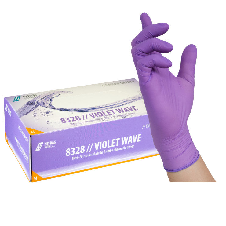 NITRAS BLACK WAVE, gants jetables en nitrile, noirs, boîte pour 100 pièces