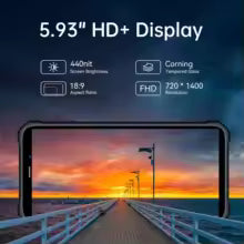 WP20 Pro Telephone Portable Incassable, 6300mAh Batterie, 4Go+64Go(TF 1To), 20MP Double Caméra Arrière, 5.93''HD+ Écran, Android 12, NFC Supporté Smartphone Antichoc Étanche