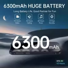 WP20 Pro Telephone Portable Incassable, 6300mAh Batterie, 4Go+64Go(TF 1To), 20MP Double Caméra Arrière, 5.93''HD+ Écran, Android 12, NFC Supporté Smartphone Antichoc Étanche